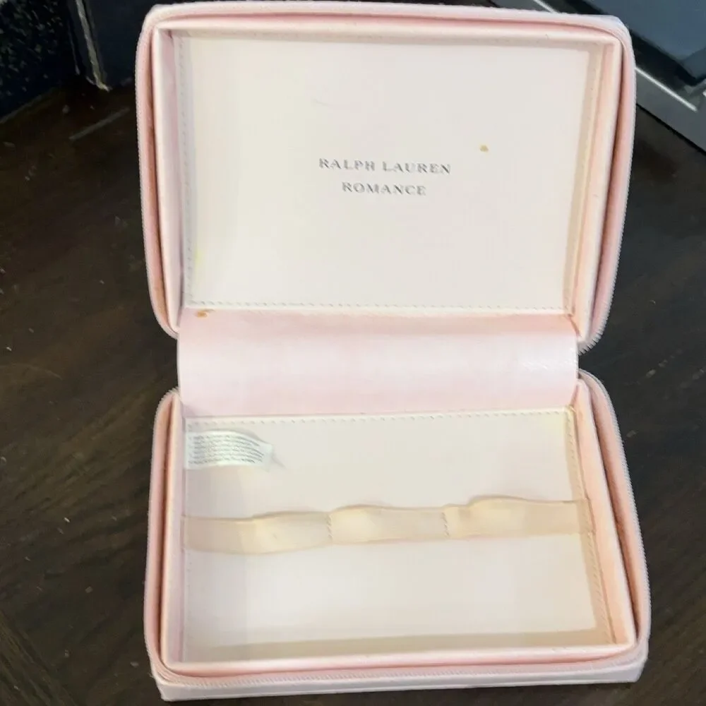 Ralph Lauren Romance Cosmetic Travel Case Light Pink Zipper 7x5